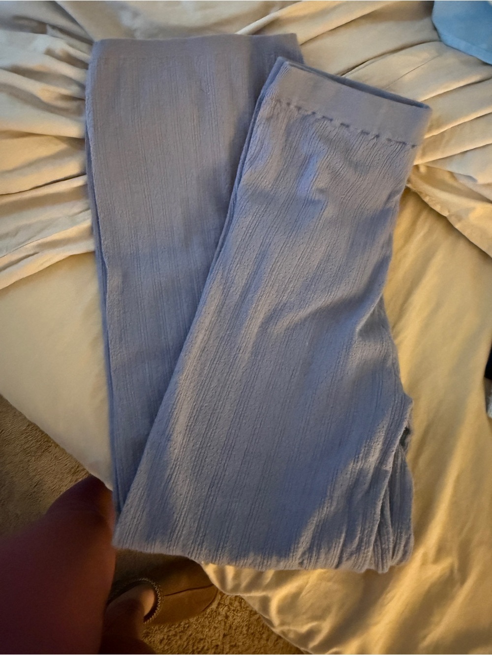 Pink Rose Light Blue Men's Ribbed Knit Joggers